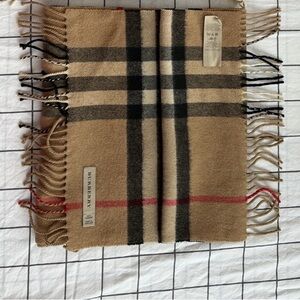Burberry Beige and Black Plaid Scarf